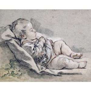  A Sleeping Baby by Francois Boucher 16.00X12.75. Art 