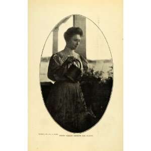  1907 Print Helen Keller Watering Plants Edwardian Dress 