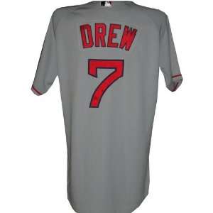  J.D. Drew #7 2008 Red Sox Game Used Road Grey Jersey 