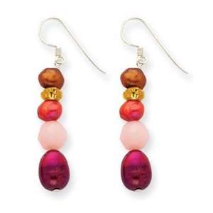   Crystal/Multi Colored Cult Pearls/Pink Jade Earring   QE5506 Jewelry