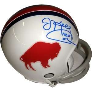 Jim Kelly Autographed/Hand Signed Buffalo Bills Throwback White Mini 