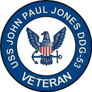   Navy USS John Paul Jones DDG 53 Ship Veteran Decal Sticker 3.8 6 Pack