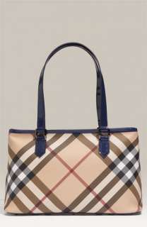 Burberry Check Print Top Zip Shopper  