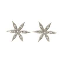 Cathy Waterman Diamond Star Flower Stud Earrings