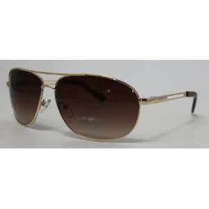  Kenneth Cole Reaction Sunglass Gold Aviator, Brown 