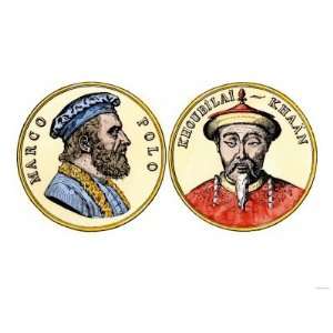  Medallions of Marco Polo and Kublai Khan Premium Poster 