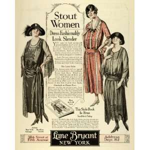  1923 Ad Lane Bryant Stout Women Flapper Fashion Dress 