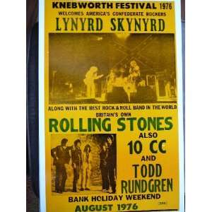 Lynyrd Skynyrd and Rolling Stones Poster