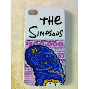  Iphone 4 4S Marge Simpson on White Hard 1 part Case Cover 