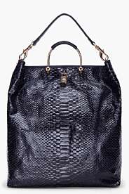 MULBERRY Ink Blue Scaled Hetty Hobo