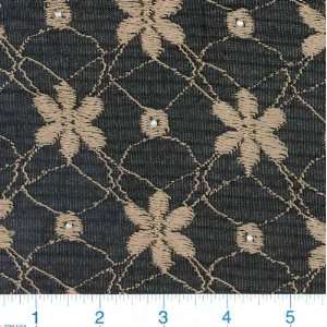 46 Wide Stretch Lace Floral Black/Gold Fabric By The 