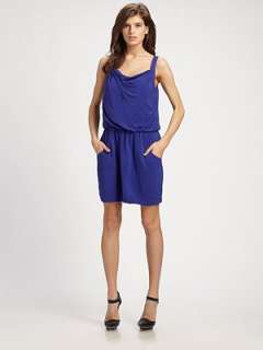 Cowlneck Sleeveless Ruched drop waist Slash pockets About 20 from 
