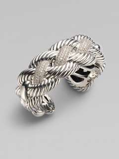 David Yurman   Diamond Accented Sterling Silver Woven Cuff Bracelet