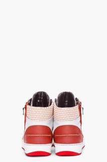 Lanvin Grey & Maroon Suede Tennis Sneakers for men  