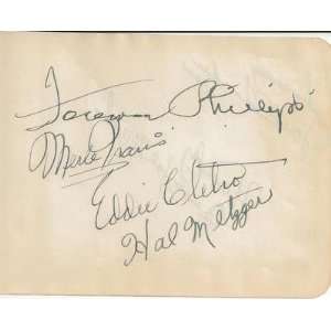  Eddie Cletro Merle Travis +4 Signed Vintage Album Page 