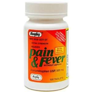 Watson Rugby  Pain and Fever Acetaminophen, Extra Strength, 500mg, 100 