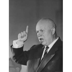  Soviet Premier Nikita Khrushchev Waving Finger Angrily at 