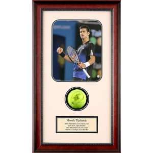 Novak Djokovic Autographed Tennis Ball Shadowbox