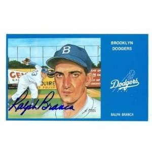 Ralph Branca Autographed/Hand Signed postcard (Brooklyn Dodgers) Rinni 