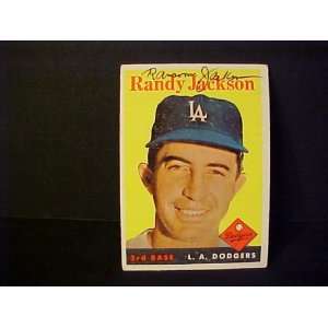 Randy Jackson Los Angeles Dodgers #301 1958 Topps Autographed Baseball 