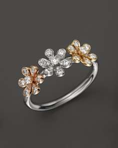 Diamond Flower Band in 14K yellow, white, and rose gold, .30 ct. tw
