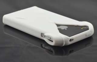 New White Zip T shirt Soft Silicone Case For Iphone 4G  