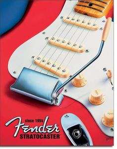 FENDER GUITAR STRATOCASTER PART BODY INSTRUMENT MUSIC PICTURE TIN 