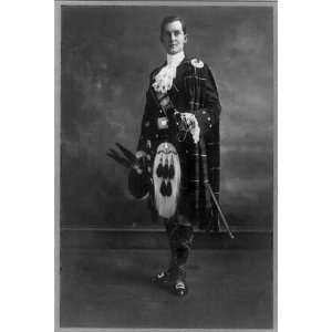  Robert Lister Macneil,wearing kilt,hat,sword,c1915