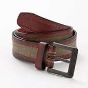 Columbia Leather Belt with Canvas Inlay