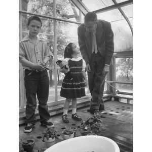 Robert Oppenheimer with His Son Peter, and Daughter Toni, in the 