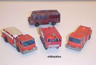 MATCHBOX LESNEY FIRETRUCKS #63 , 29 & 57 1960s  