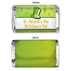 St. Patricks Day Hat Personalized Mini Candy Bar Wrapper   Qty 75