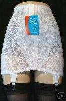 Crown Foundations White Garter Girdle Size 34/2XL  