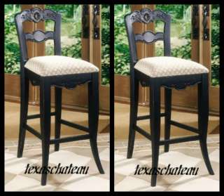 BLACK FRENCH COUNTRY CHIC STYLE DECOR KITCHEN COUNTER HEIGHT CHAIR 