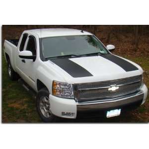   Side Hood Stripes   2007+ Silverado   (Color Gloss White) Automotive