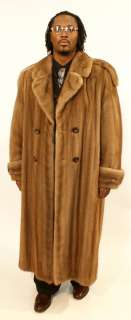   Light Brown Mink Fur Coat Mans Plus Size 52 Autumn Haze Furs  