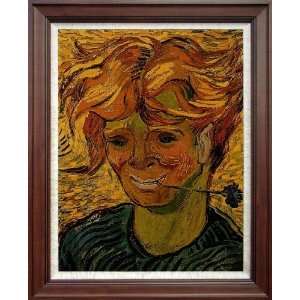 Hand Painted Oil Painting Vincent Van Gogh Young Man Corflower   Free 