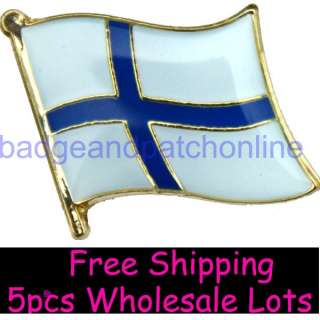 Lots 5pcs FINLAND finnish Flag Gold Plated Lapel Pin  