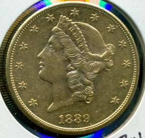 1889 S United States $20 Liberty Head Gold Eagle   SLIDER/UNC  