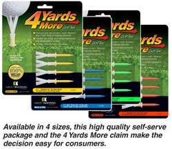 YARDS MORE GOLF TEES YOU CHOOSE LENGTH 4PK 16TEES  