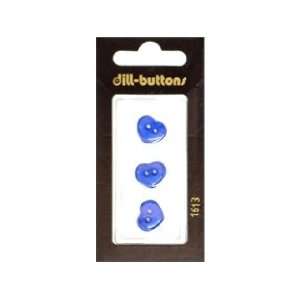  Dill Buttons 13mm 2 Hole Heart Royal Blue 3 pc (6 Pack 