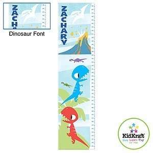   kids wooden growth chart blue dinosaur Personalization By Kidkraft