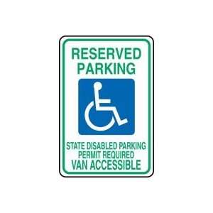 RESERVED PARKING STATE DISABLED PARKING PERMIT REQUIRED VAN ACCESSIBLE 