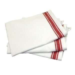   Package of 3 Vintage Dish Towels, Red Striped Arts, Crafts & Sewing