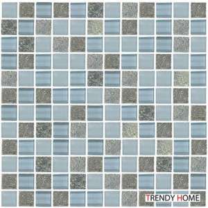 Sample  Natural Stone Blue Glass Mosaic Tile Kitchen Backsplash Bath 