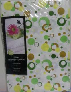 NEW PEVA Bubble Pink Or Green Vinyl Shower Curtain 70 X 70 