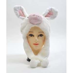  New Animal   White Donkey Plush Winter Hat HATC1030 Toys & Games