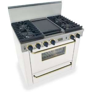   and Double Sided Grill/Griddle White with Brass Package Appliances