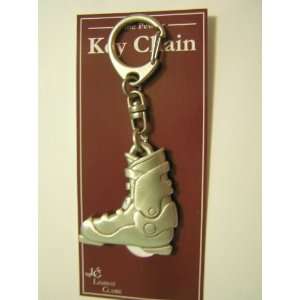  Ski skiing pewter key chain boot keychain downhill 