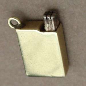 Lucky Strike Cigarettes Charm Vintage 14k Gold Pat.Pend  